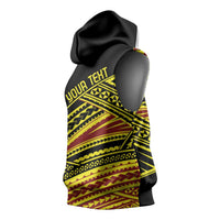 Personalised Tonga Ha apai High School Sleeveless Hoodie Ngatu Fonulei Pattern LT9 - Polynesian Pride