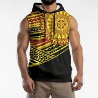 Personalised Tonga Ha apai High School Sleeveless Hoodie Ngatu Fonulei Pattern LT9 - Polynesian Pride