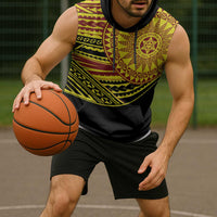 Personalised Tonga Ha apai High School Sleeveless Hoodie Ngatu Fonulei Pattern LT9 - Polynesian Pride