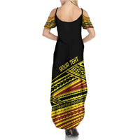 Personalised Tonga Ha apai High School Summer Maxi Dress Ngatu Fonulei Pattern LT9 - Polynesian Pride
