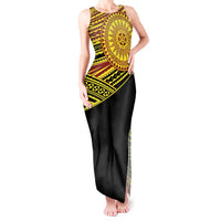 Personalised Tonga Ha apai High School Tank Maxi Dress Ngatu Fonulei Pattern LT9 Women Gold - Polynesian Pride
