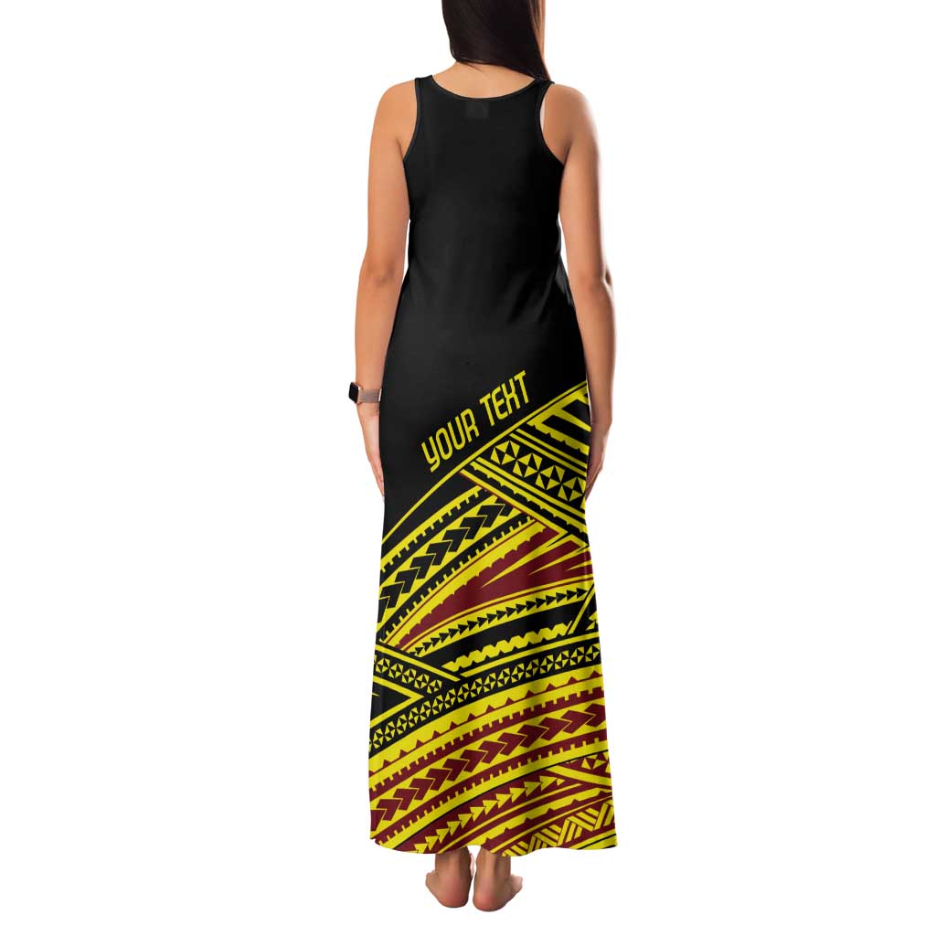 Personalised Tonga Ha apai High School Tank Maxi Dress Ngatu Fonulei Pattern LT9 - Polynesian Pride