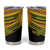 Personalised Tonga Ha apai High School Tumbler Cup Ngatu Fonulei Pattern LT9 Gold - Polynesian Pride