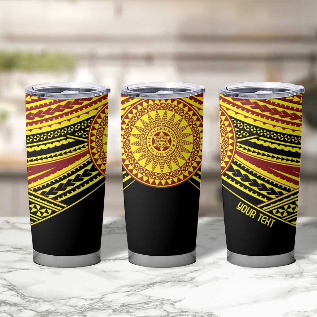 Personalised Tonga Ha apai High School Tumbler Cup Ngatu Fonulei Pattern LT9 - Polynesian Pride
