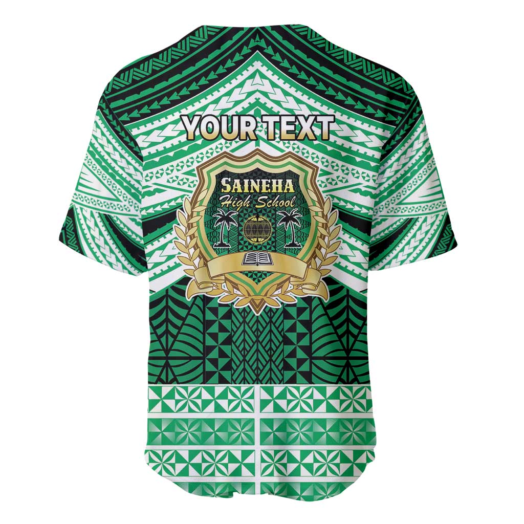 Personalised Tonga Saineha High School Baseball Jersey Polynesian Ngatu Tribal LT9 - Polynesian Pride