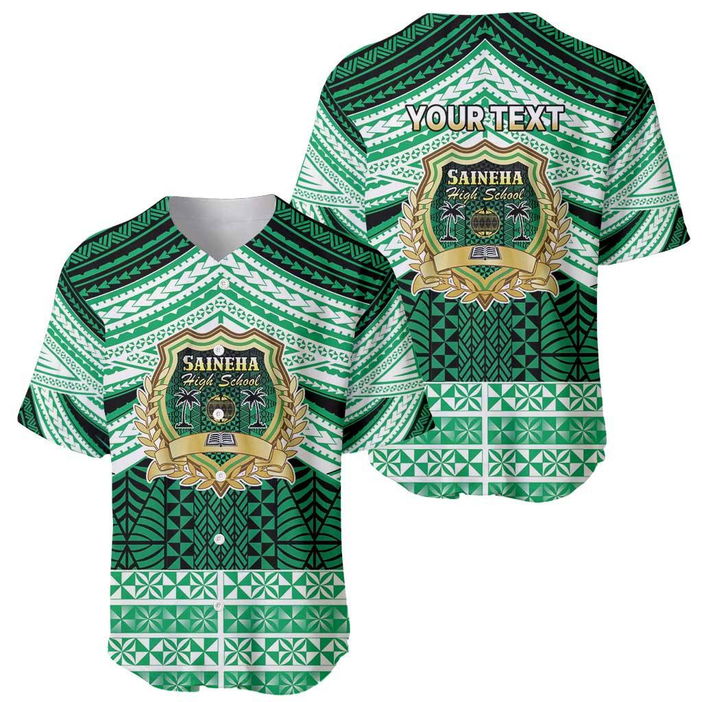 Personalised Tonga Saineha High School Baseball Jersey Polynesian Ngatu Tribal LT9 - Polynesian Pride
