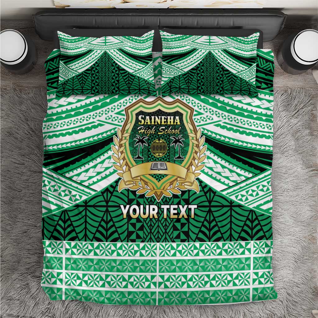 Personalised Tonga Saineha High School Bedding Set Polynesian Ngatu Tribal LT9 Green - Polynesian Pride