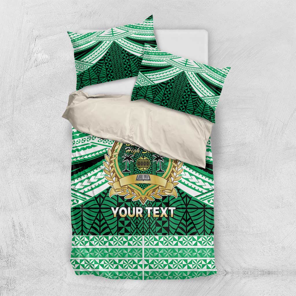 Personalised Tonga Saineha High School Bedding Set Polynesian Ngatu Tribal LT9 US Twin 172cm x 218cm Green - Polynesian Pride