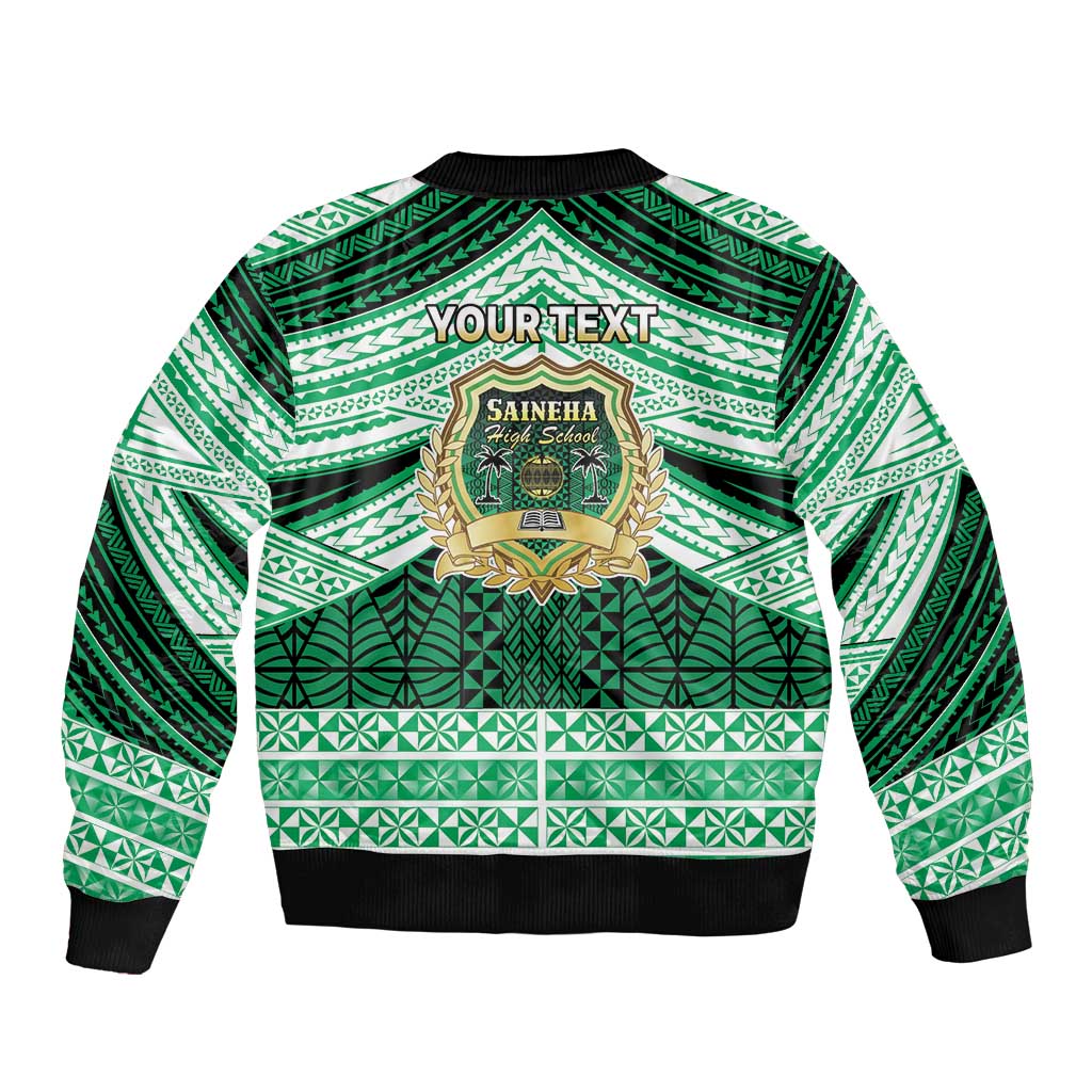 Personalised Tonga Saineha High School Bomber Jacket Polynesian Ngatu Tribal LT9 - Polynesian Pride