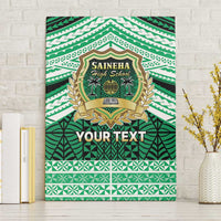 Personalised Tonga Saineha High School Canvas Wall Art Polynesian Ngatu Tribal LT9 Without Frame Green - Polynesian Pride
