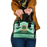 Personalised Tonga Saineha High School Shoulder Handbag Polynesian Ngatu Tribal LT9 One Size Green - Polynesian Pride