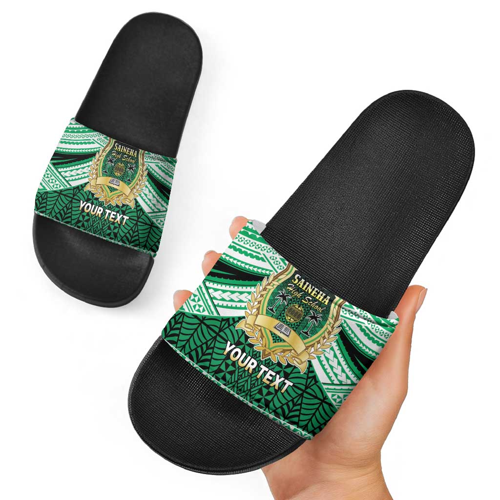 Personalised Tonga Saineha High School Slide Sandals Polynesian Ngatu Tribal LT9 - Polynesian Pride