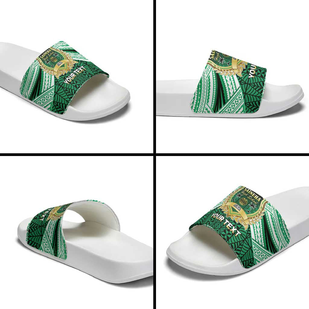 Personalised Tonga Saineha High School Slide Sandals Polynesian Ngatu Tribal LT9 - Polynesian Pride