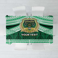 Personalised Tonga Saineha High School Tablecloth Polynesian Ngatu Tribal LT9 Green - Polynesian Pride