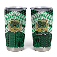 Personalised Tonga Saineha High School Tumbler Cup Polynesian Ngatu Tribal LT9 Green - Polynesian Pride