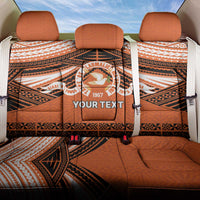 Personalised Tonga Tailulu College Back Car Seat Cover Polynesian Ngatu Tribal LT9 One Size Orange - Polynesian Pride