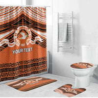 Personalised Tonga Tailulu College Bathroom Set Polynesian Ngatu Tribal LT9 Bathroom Set (4 pcs) Orange - Polynesian Pride