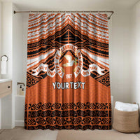Personalised Tonga Tailulu College Bathroom Set Polynesian Ngatu Tribal LT9 Shower Curtain Only Orange - Polynesian Pride