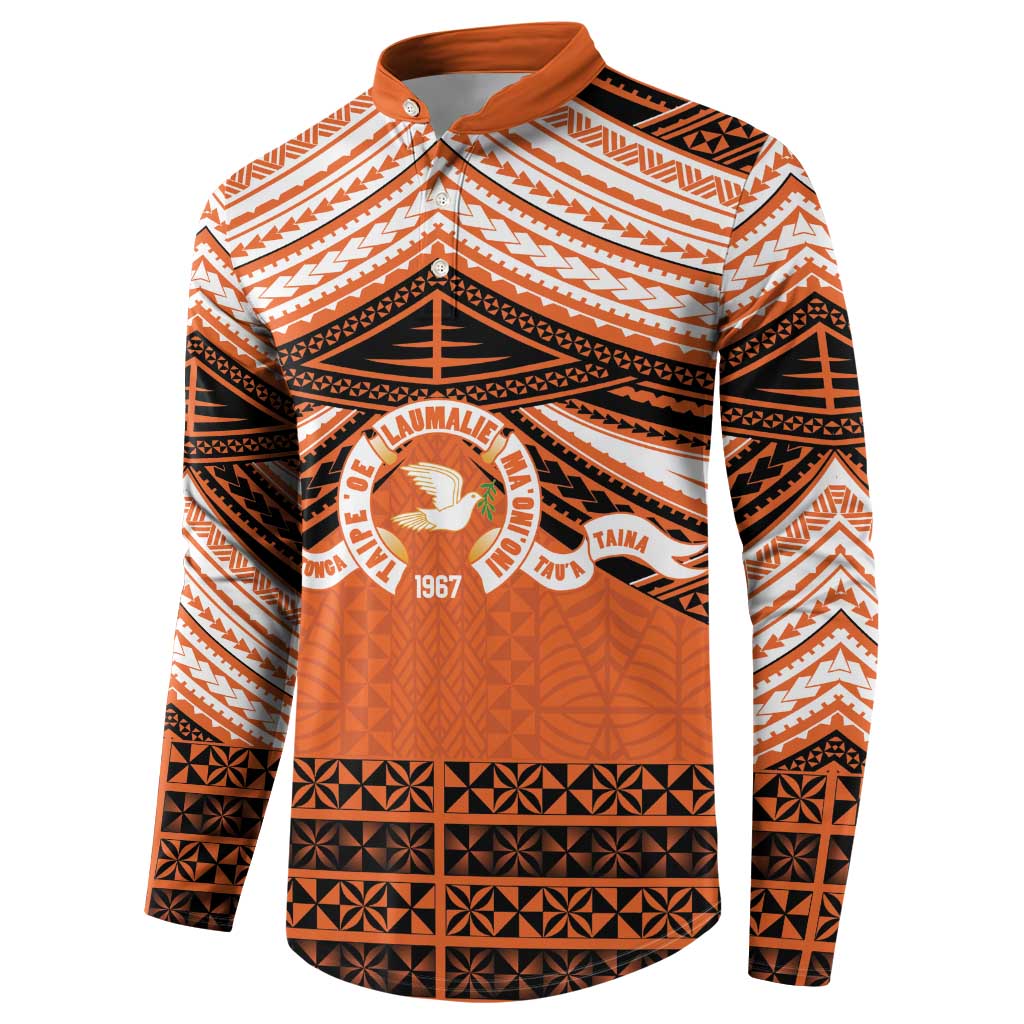 Personalised Tonga Tailulu College Button Sweatshirt Polynesian Ngatu Tribal LT9 - Polynesian Pride