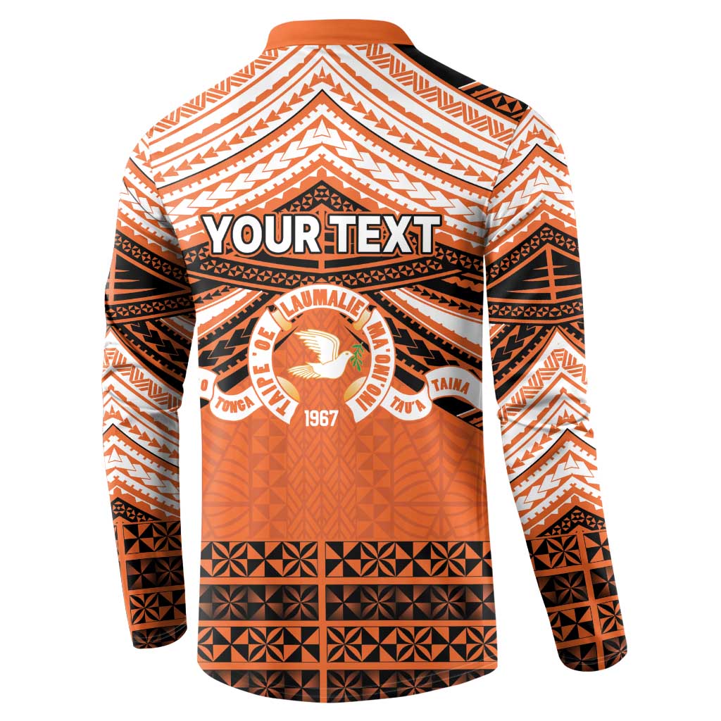 Personalised Tonga Tailulu College Button Sweatshirt Polynesian Ngatu Tribal LT9 - Polynesian Pride