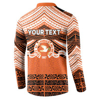 Personalised Tonga Tailulu College Button Sweatshirt Polynesian Ngatu Tribal LT9 - Polynesian Pride