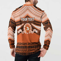 Personalised Tonga Tailulu College Button Sweatshirt Polynesian Ngatu Tribal LT9 - Polynesian Pride