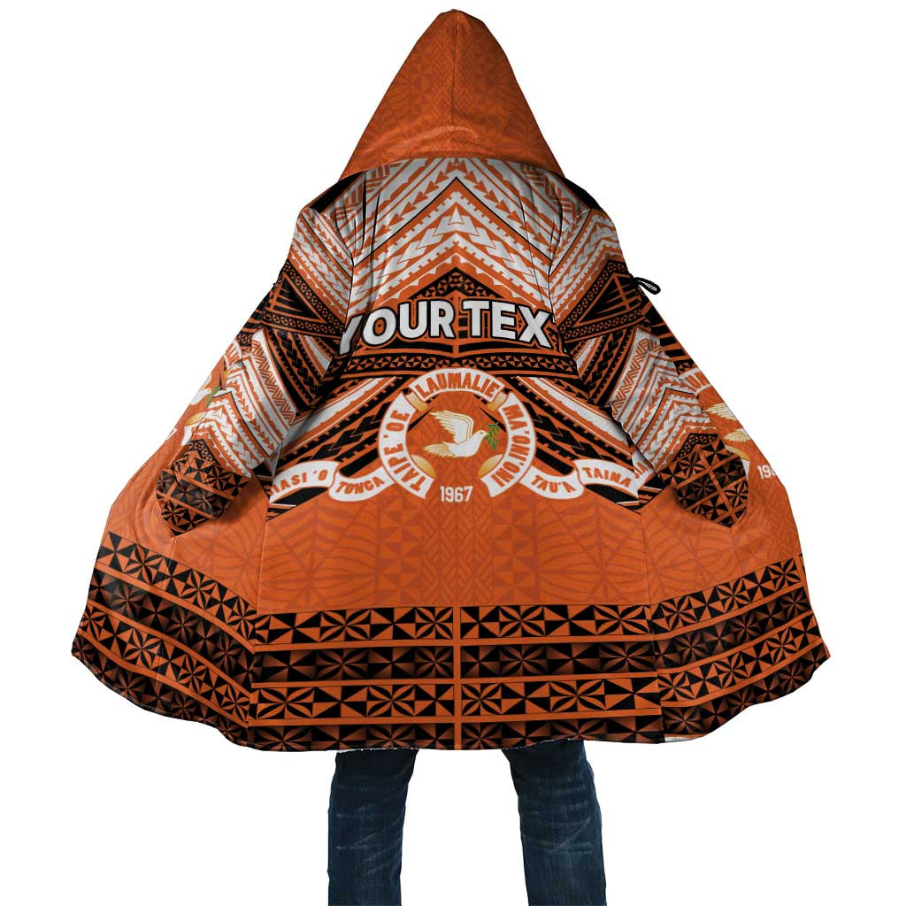 Personalised Tonga Tailulu College Cloak Polynesian Ngatu Tribal LT9 Unisex Orange - Polynesian Pride