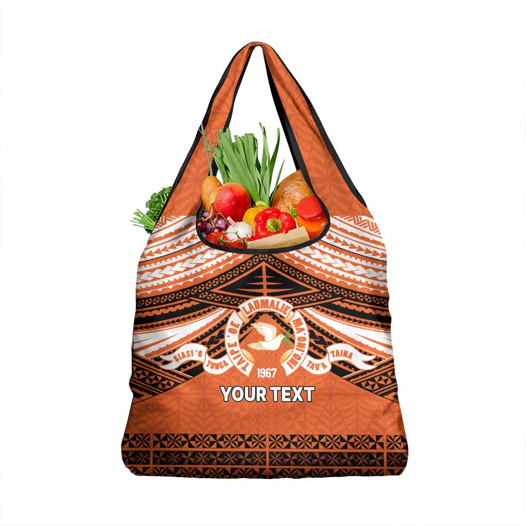 Personalised Tonga Tailulu College Grocery Bag Polynesian Ngatu Tribal LT9 1-pack One Size Orange - Polynesian Pride