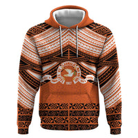 Personalised Tonga Tailulu College Hoodie Polynesian Ngatu Tribal LT9 Pullover Hoodie Orange - Polynesian Pride