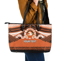 Personalised Tonga Tailulu College Leather Tote Bag Polynesian Ngatu Tribal LT9 - Polynesian Pride