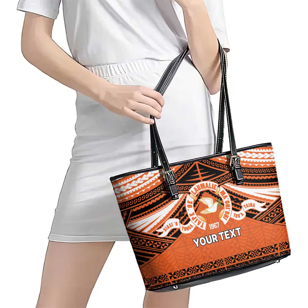 Personalised Tonga Tailulu College Leather Tote Bag Polynesian Ngatu Tribal LT9 - Polynesian Pride