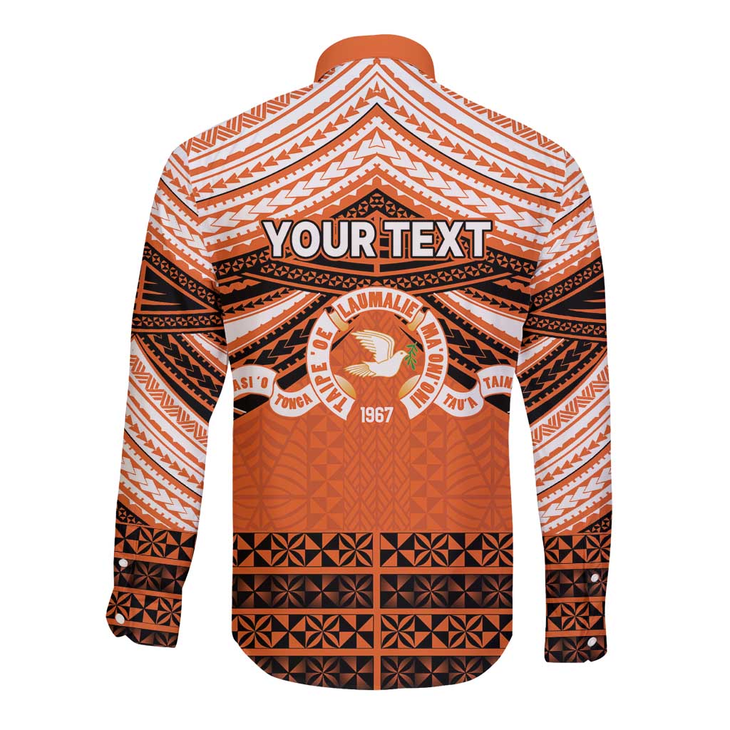 Personalised Tonga Tailulu College Long Sleeve Button Shirt Polynesian Ngatu Tribal LT9 - Polynesian Pride
