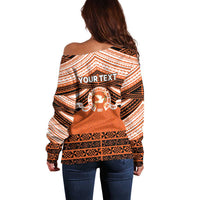 Personalised Tonga Tailulu College Off Shoulder Sweater Polynesian Ngatu Tribal LT9 - Polynesian Pride