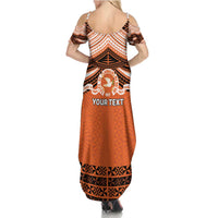 Personalised Tonga Tailulu College Summer Maxi Dress Polynesian Ngatu Tribal LT9 - Polynesian Pride