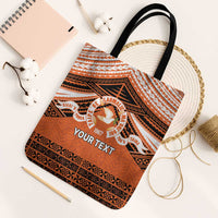 Personalised Tonga Tailulu College Tote Bag Polynesian Ngatu Tribal LT9 Black Strap One Size Orange - Polynesian Pride