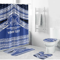 Personalised Tonga Taufa'ahau Pilolevu College Bathroom Set Polynesian Ngatu Tribal LT9 Bathroom Set (4 pcs) Blue - Polynesian Pride