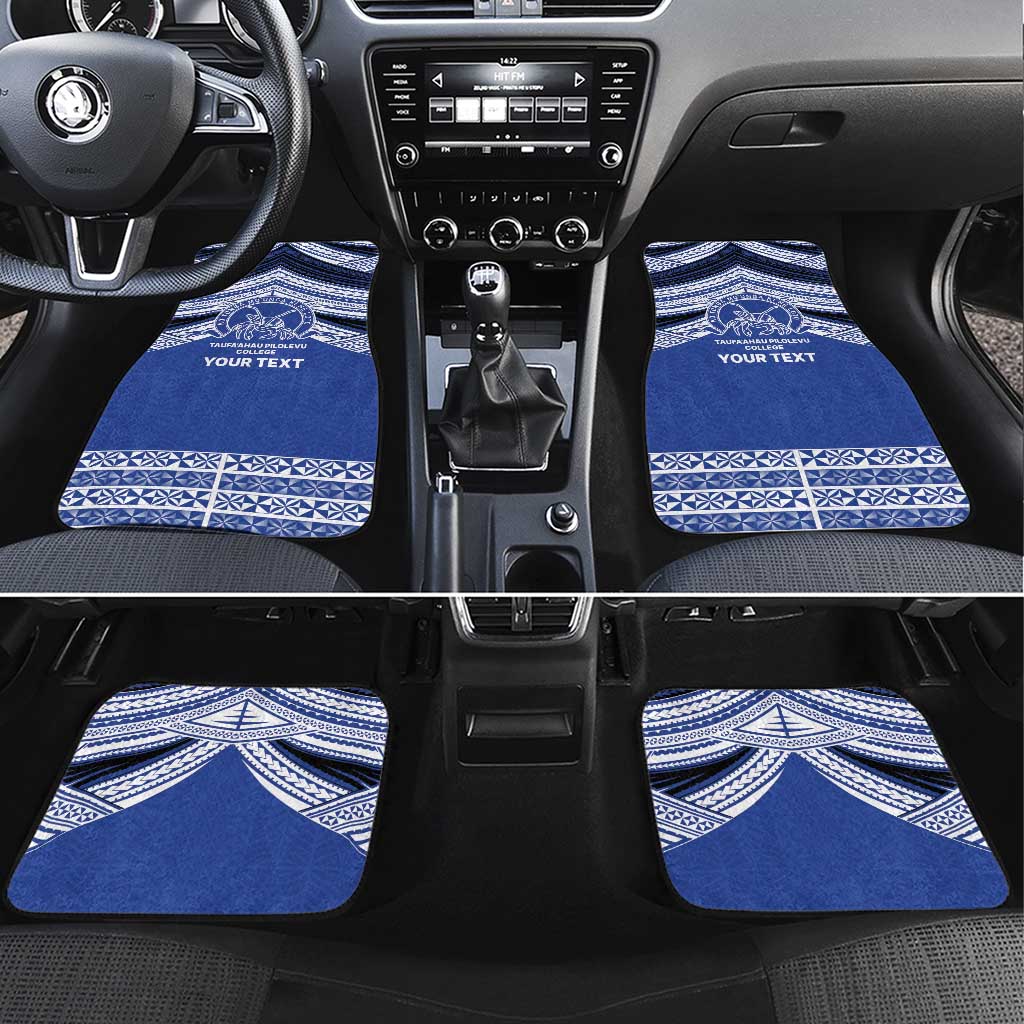 Personalised Tonga Taufa'ahau Pilolevu College Car Mats Polynesian Ngatu Tribal LT9 Set 4pcs Blue - Polynesian Pride