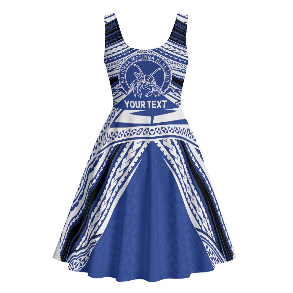 Personalised Tonga Taufa'ahau Pilolevu College Midi Dress Polynesian Ngatu Tribal LT9 - Polynesian Pride
