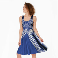 Personalised Tonga Taufa'ahau Pilolevu College Midi Dress Polynesian Ngatu Tribal LT9 - Polynesian Pride