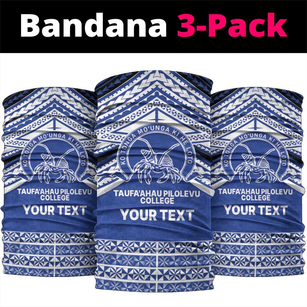 Personalised Tonga Taufa'ahau Pilolevu College Neck Gaiter Polynesian Ngatu Tribal LT9 package One Size: 25*50cm Blue - Polynesian Pride