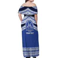 Personalised Tonga Taufa'ahau Pilolevu College Off Shoulder Maxi Dress Polynesian Ngatu Tribal LT9 - Polynesian Pride