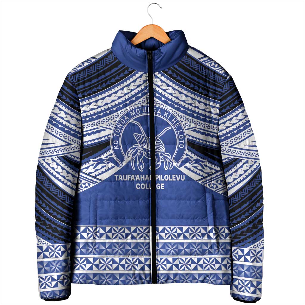 Personalised Tonga Taufa'ahau Pilolevu College Padded Jacket Polynesian Ngatu Tribal LT9 - Polynesian Pride