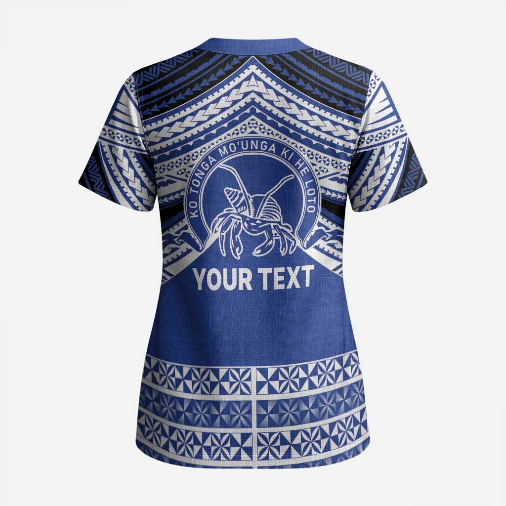 Personalised Tonga Taufa'ahau Pilolevu College Scrub Top Polynesian Ngatu Tribal LT9 - Polynesian Pride