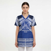 Personalised Tonga Taufa'ahau Pilolevu College Scrub Top Polynesian Ngatu Tribal LT9 - Polynesian Pride