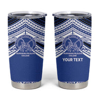 Personalised Tonga Taufa'ahau Pilolevu College Tumbler Cup Polynesian Ngatu Tribal LT9 Blue - Polynesian Pride