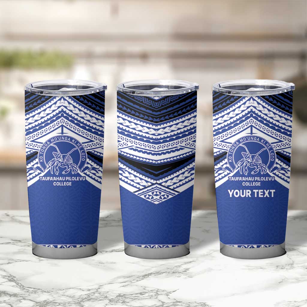 Personalised Tonga Taufa'ahau Pilolevu College Tumbler Cup Polynesian Ngatu Tribal LT9 - Polynesian Pride