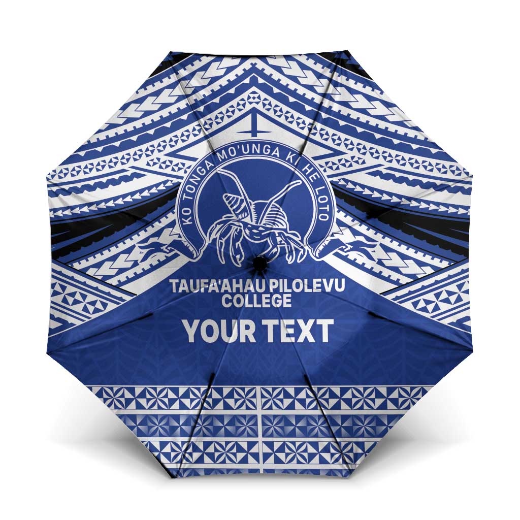 Personalised Tonga Taufa'ahau Pilolevu College Umbrella Polynesian Ngatu Tribal LT9 One Size Folded 11.42 inch Opened Diameter 37.4 inch Blue - Polynesian Pride