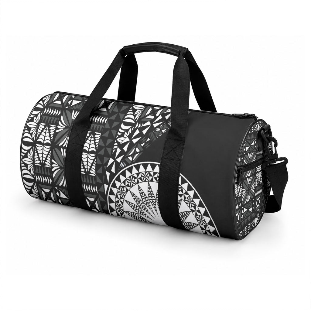 Black Tongan Ngatu Fonulei Pattern Duffle Bag LT9 - Polynesian Pride