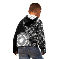 Black Tongan Ngatu Fonulei Pattern Kid Hoodie LT9 - Polynesian Pride