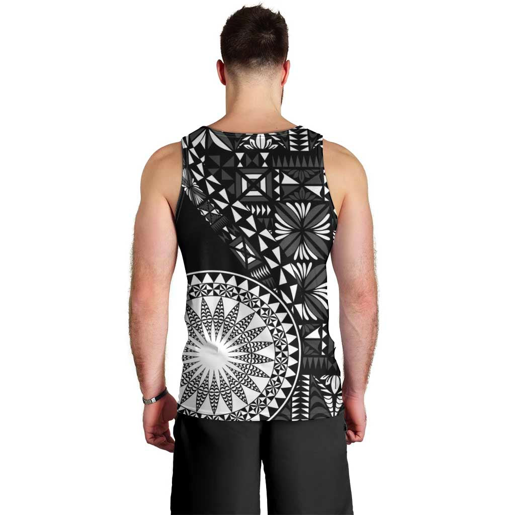 Black Tongan Ngatu Fonulei Pattern Men Tank Top LT9 - Polynesian Pride